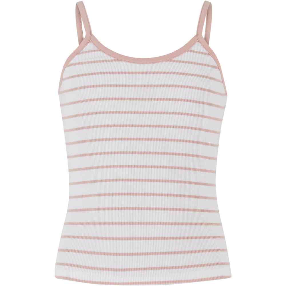 Urban Classics - Striped Rib Basic Débardeur Enfants - Blanc/Rose